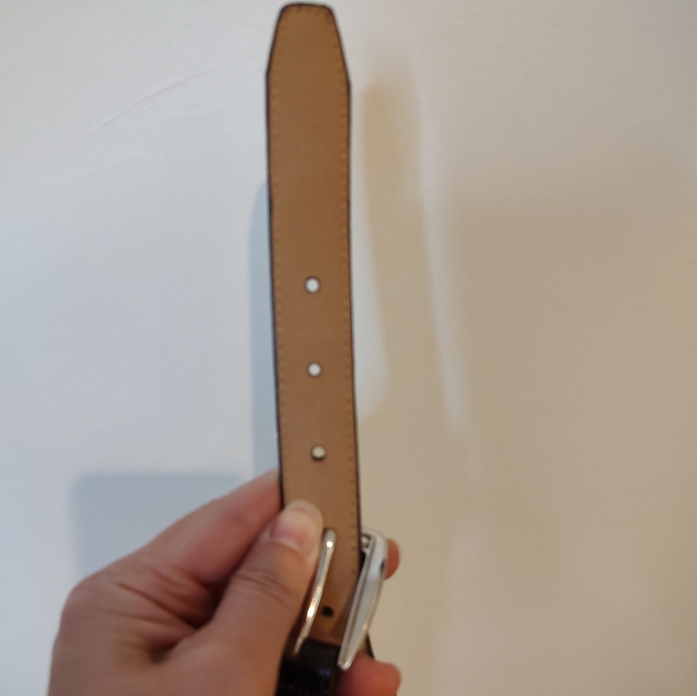 Brighton Women's Faux Alligator Leather Golf Charm Belt Brown Silver Tone M/L - Picture 8 of 9